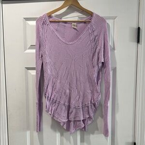 Free People Lavender Long Sleeve Top